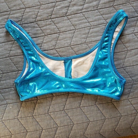 NWOT Cali Sun and Fun Mesh Bikini Top Blue - Picture 4 of 4